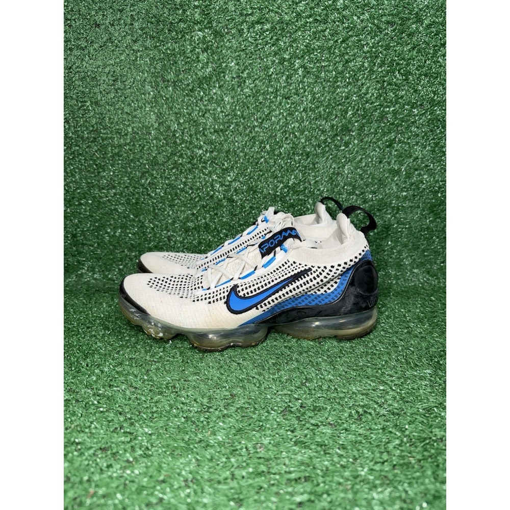 Nike Air VaporMax 2021 Flyknit White Blue Boy Size 5.5Y Womens Size 7 DB1550-101 - Picture 4 of 9